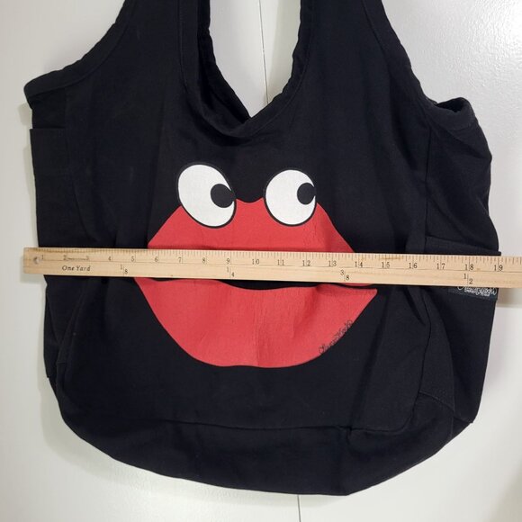 Lauren Moshi Beverly Hills Canvas Tote Bag Lips Eyes Red Black - Picture 14 of 14
